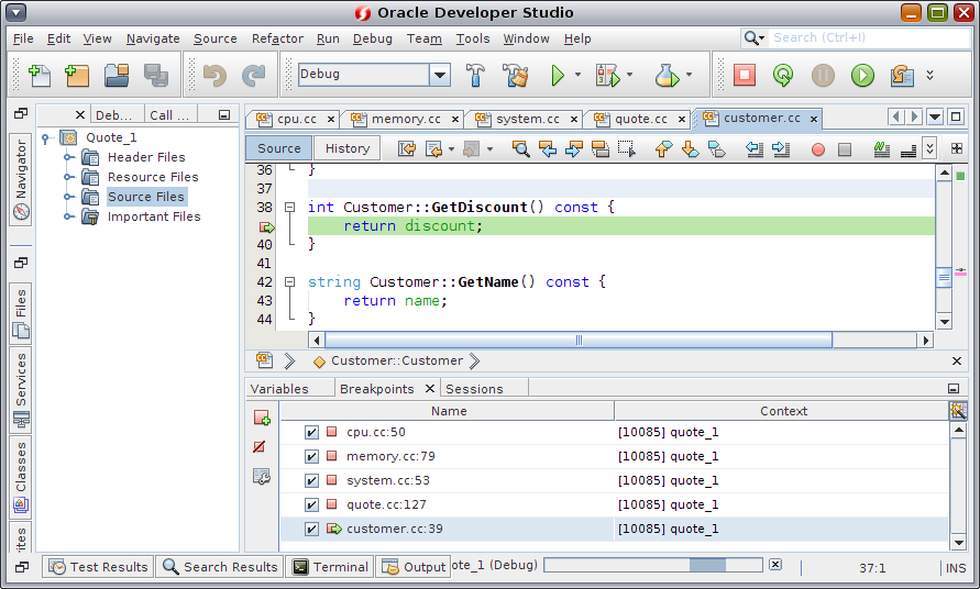 image:Editor window showing program counter on breakpoint