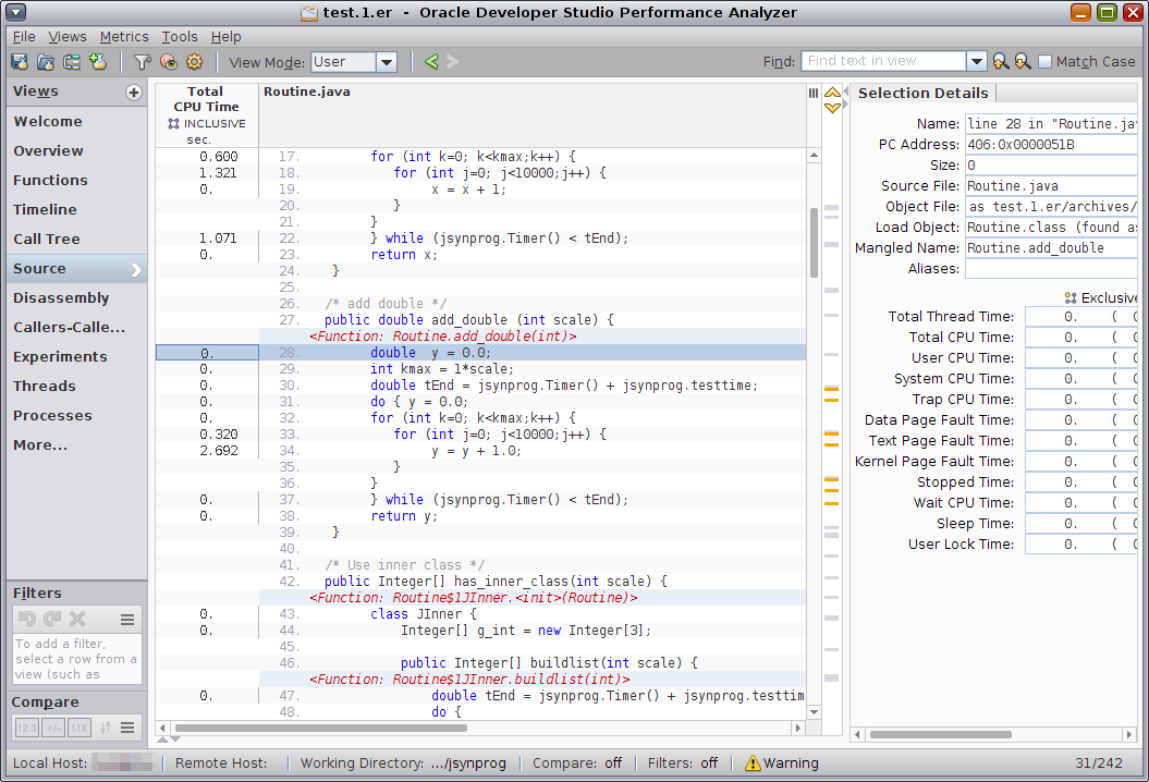 image:Source view showing the source code of Routine.java
