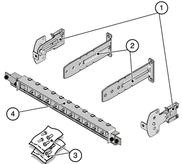 イメージ: ケーブル管理部品を示す図。