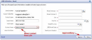イメージ: 「ASR Activations - Asset」ウィンドウを示す図。