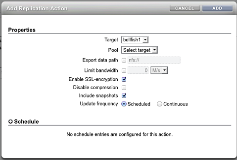 image:“Add Replication Action“（添加复制操作）屏幕
