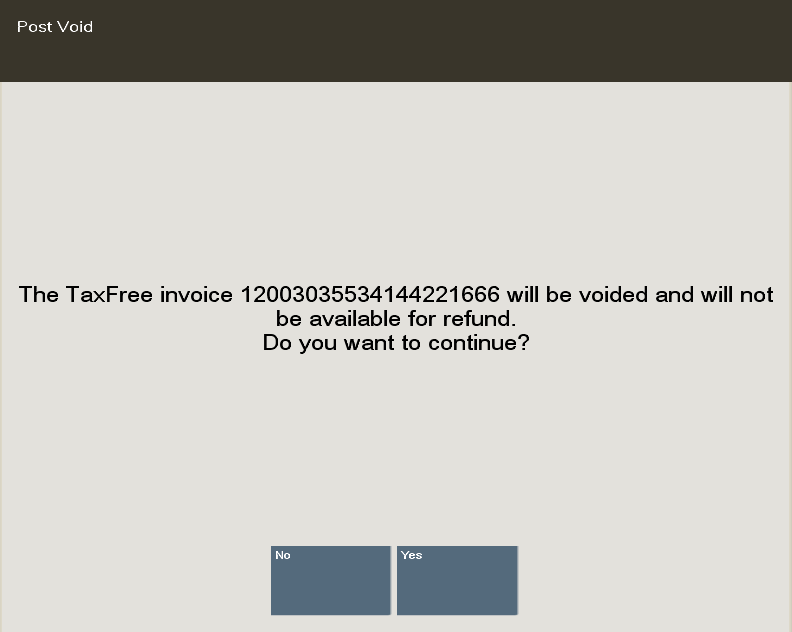 Confirm Tax Free Invoice Void Prompt
