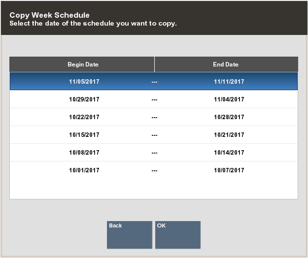 Copy Week Schedule