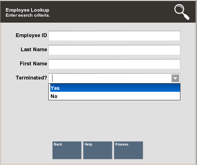 Employee Lookup Terminated Record