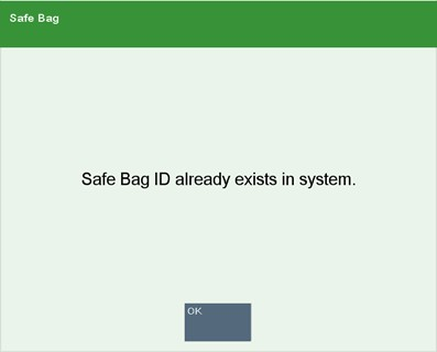 Existing Safe Bag Message