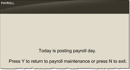 Payroll Posting Day Prompt