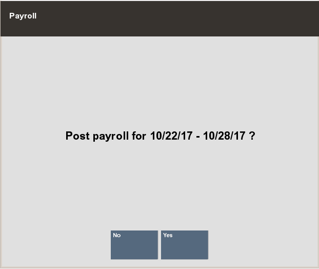 Post Payroll Confirmation Prompt