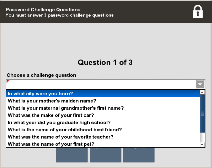 Password Challenge Questions