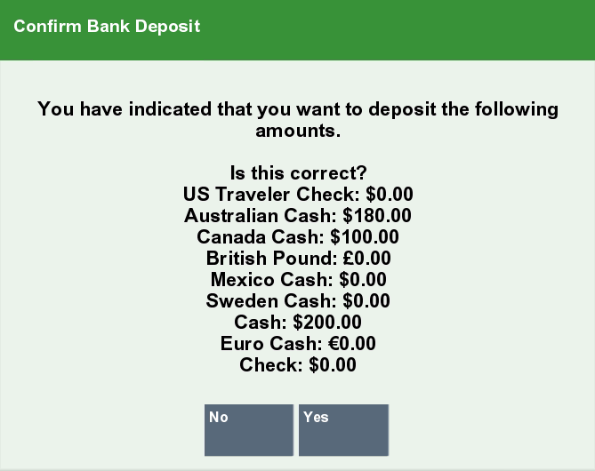 Confirm Bank Deposit