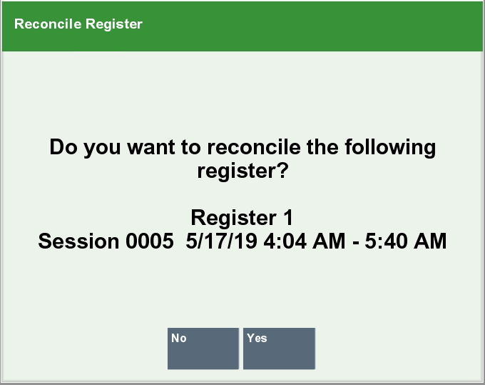 Reconcile Register