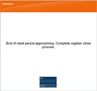 End of Retail Period Approaching Warning
