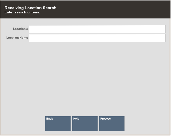 Receiving Location Search Form