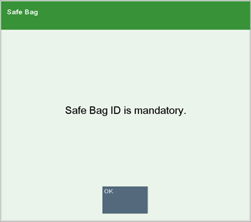Safe Bag Mandatory Message