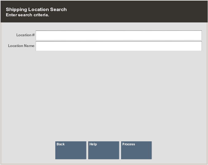 Shipping Location Search Form