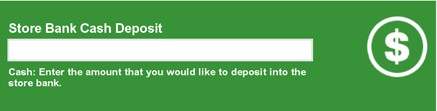 Store Bank Cash Deposit Amount Prompt