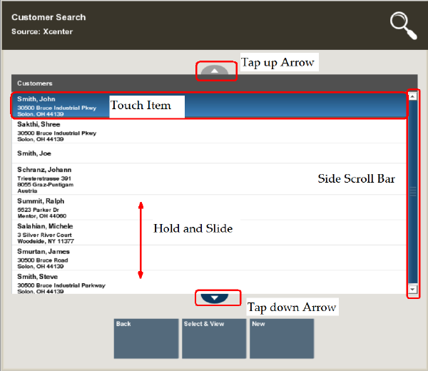 Touch-Screen Selection Navigation
