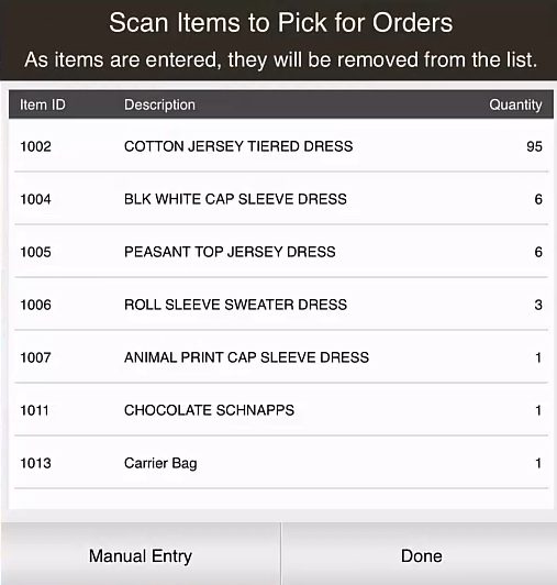 Scan Items to Pick for Orders - After Scan