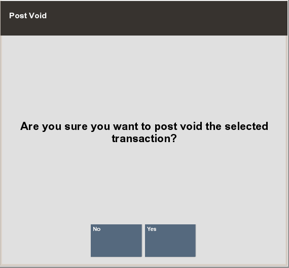 Prompt to Confirm Post Void