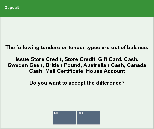 Tenders Out of Balance Prompt