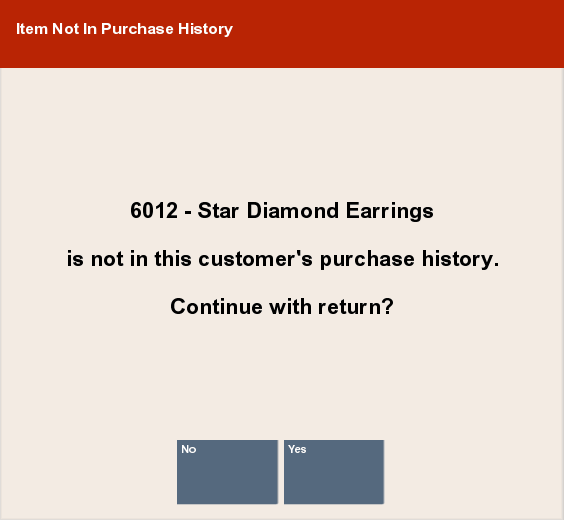 Item Not In Purchase History