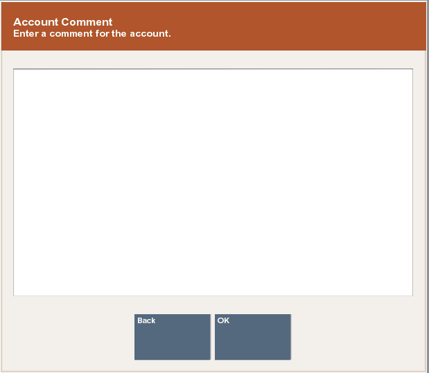 Work Order Account Comment Prompt