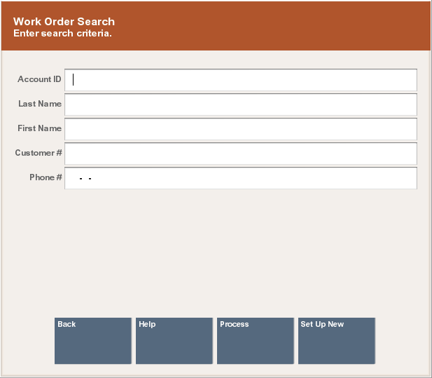 Work Order Search Form