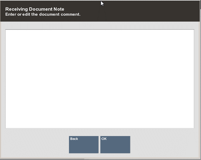 Receiving Document Note Form