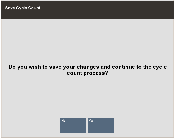 Save Cycle Count Items Confirmation Prompt