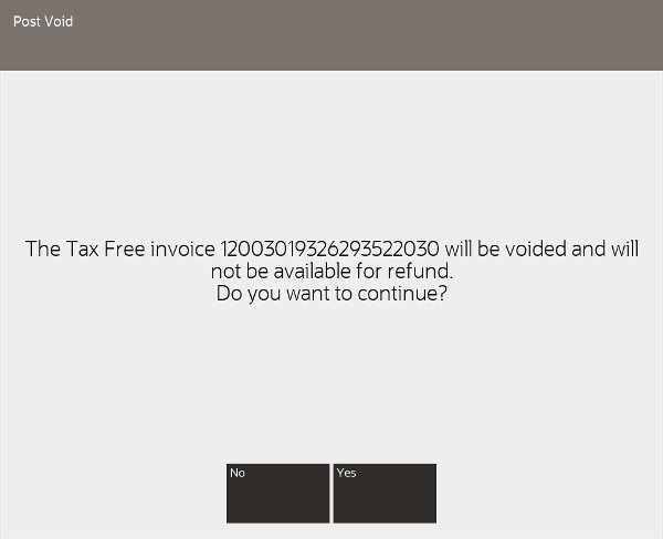 Confirm Tax Free Invoice Void Prompt