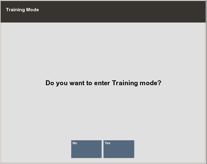 Confirm Training Mode Prompt