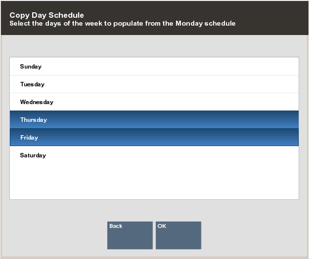 Copy Day Schedule Form