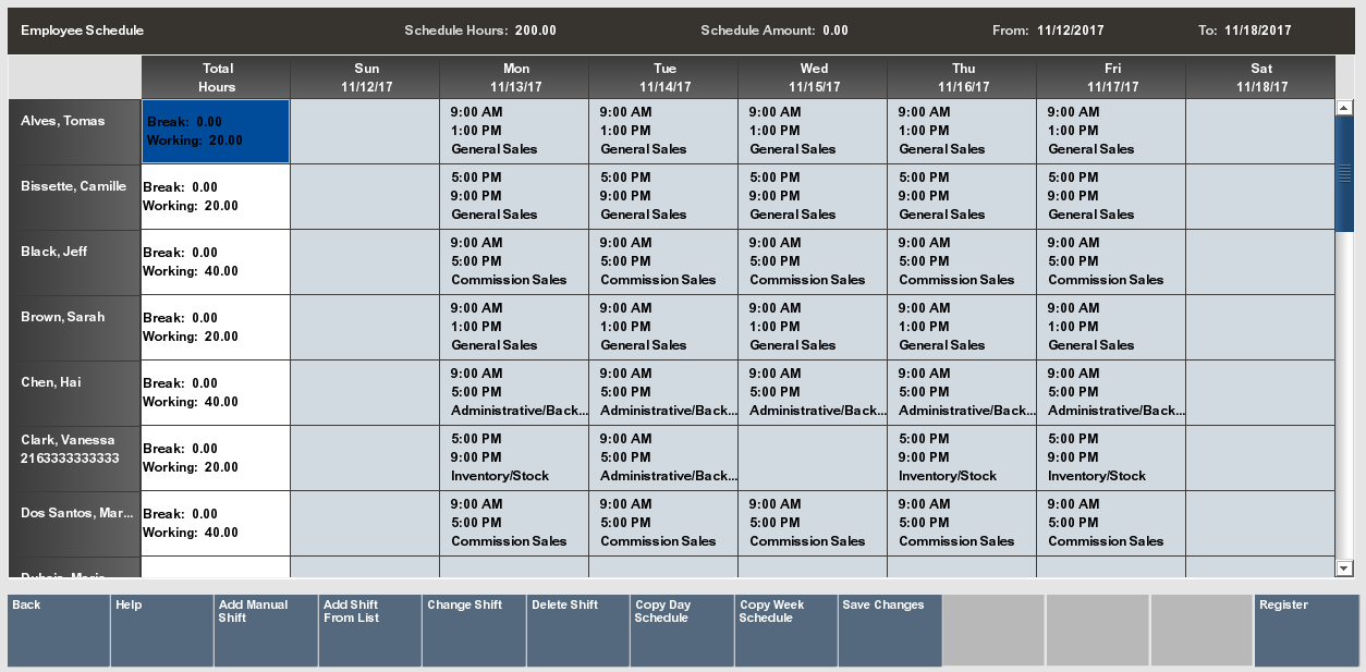 Employee Scheduling