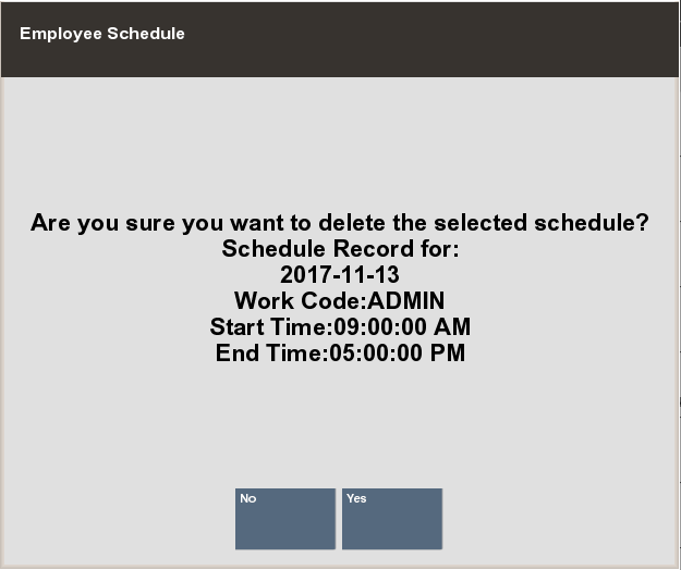 Delete Shift Verification Prompt