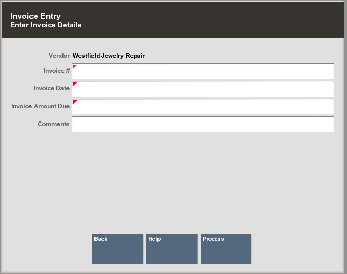 Invoice Information Entry Form