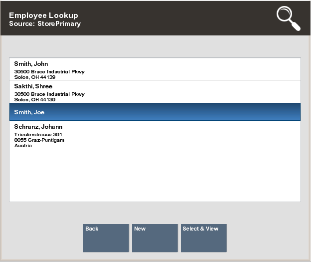 List of Matching Employees