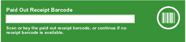 Paid Out Receipt Barcode Prompt