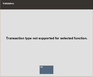Post Void - Transaction Type not supported