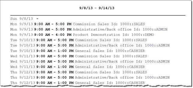 Print Schedule