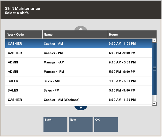 Shift List