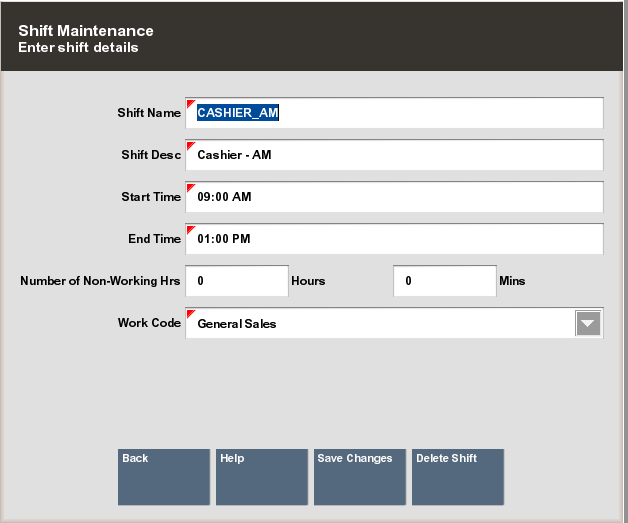 Shift List Detail Example
