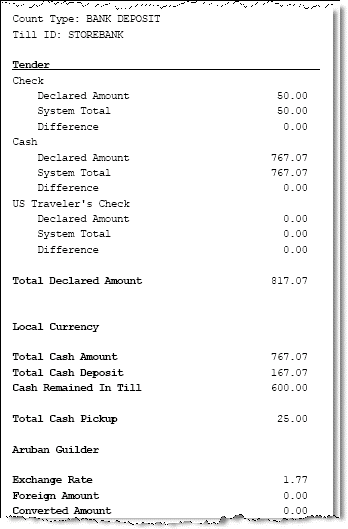 Store Bank Deposit Receipt Sample 1