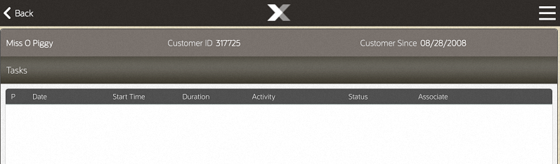 Customer Maintenance - Tasks Tab