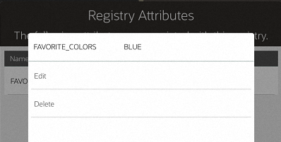 Gift Registry Attribute Options