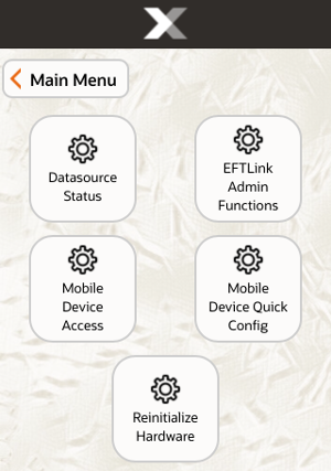 Mobile Handheld System Admin Menu