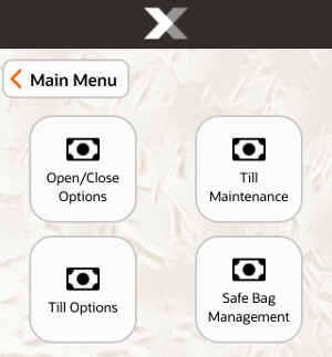 Mobile Handheld Till Menu