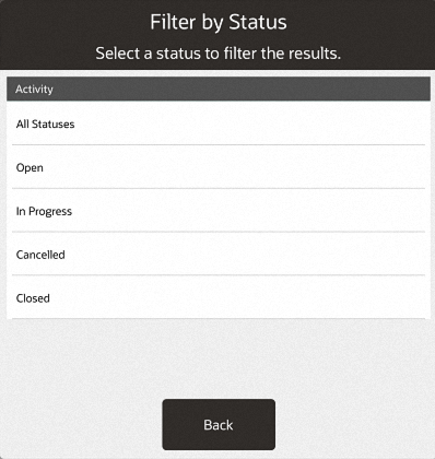 Filter by Status