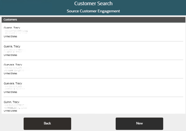Mobile Tablet - Customer Search Results