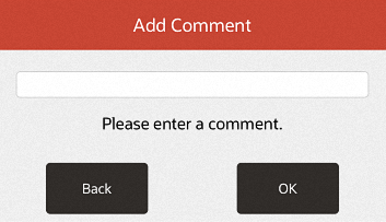 Mobile POS Return Comment Form