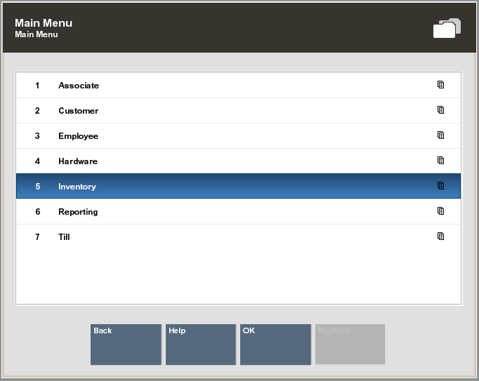 BO Main Menu Inventory Option Selected