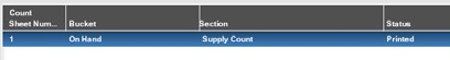Count Sheet Status Updated